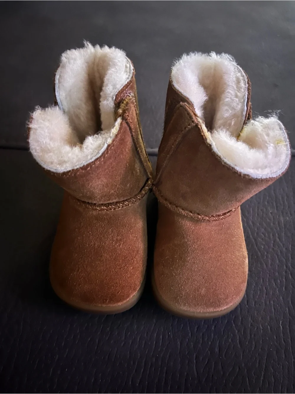 UGG Chestnut Suede Shearling-Trim Kids Boots